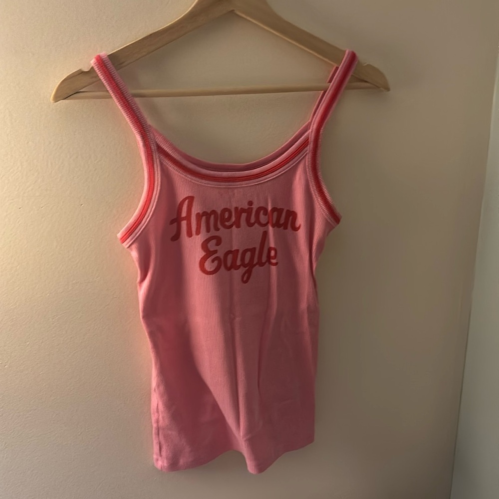 American Eagle pink and red tank top